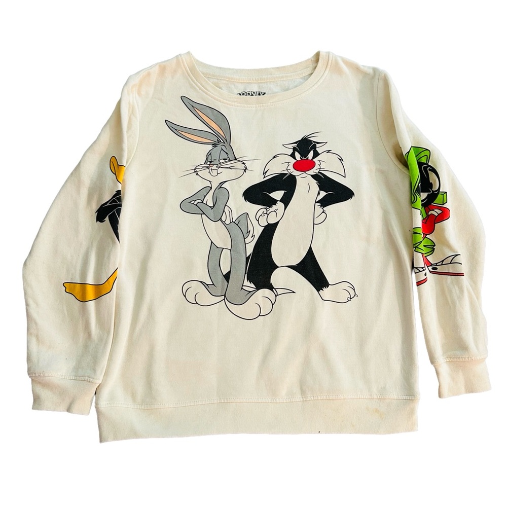 Cream Looney Tunes Graphic Sweatshirt - Bugs & Sylvester